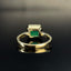 14K GOLD 1.8 CT VIVID GREEN NATURAL EMERALD RING