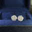 14K GOLD 0.24 CT NATURAL H DIAMOND & FLOWERS EARRINGS