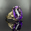 14K GOLD 18.64 CTW NATURAL AMETHYST & DIAMOND RING