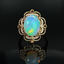 14K GOLD 3.52 CTW NATURAL OPAL & DIAMOND RING