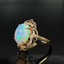 14K GOLD 3.52 CTW NATURAL OPAL & DIAMOND RING