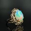 14K GOLD 3.52 CTW NATURAL OPAL & DIAMOND RING