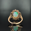 14K GOLD 3.52 CTW NATURAL OPAL & DIAMOND RING