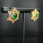 14K GOLD 1.18 CTW NATURAL EMERALD & SAPPHIRE EARRINGS