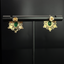 14K GOLD 1.18 CTW NATURAL EMERALD & SAPPHIRE EARRINGS