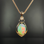 14K GOLD 2.86 CTW NATURAL OPAL & DIAMOND PENDANT( WITHOUT CHAIN )