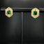 14K GOLD 1.40 CTW VIVID GREEN NATURAL EMERALD & DIAMOND EARRINGS