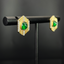 14K GOLD 1.40 CTW VIVID GREEN NATURAL EMERALD & DIAMOND EARRINGS