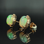 14K GOLD 4.08 CTW NATURAL OPAL & DIAMOND EARRINGS