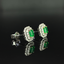 14K GOLD 0.72 CTW VIVID GREEN NATURAL EMERALD & DIAMOND EARRINGS
