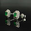 14K GOLD 0.72 CTW VIVID GREEN NATURAL EMERALD & DIAMOND EARRINGS