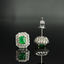 14K GOLD 0.72 CTW VIVID GREEN NATURAL EMERALD & DIAMOND EARRINGS