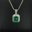14K GOLD 1.74 CTW VIVID GREEN NATURAL EMERALD & DIAMOND PENDANT( WITHOUT CHAIN )