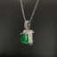 14K GOLD 1.74 CTW VIVID GREEN NATURAL EMERALD & DIAMOND PENDANT( WITHOUT CHAIN )