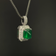 14K GOLD 1.74 CTW VIVID GREEN NATURAL EMERALD & DIAMOND PENDANT( WITHOUT CHAIN )