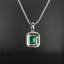 14K GOLD 1.74 CTW VIVID GREEN NATURAL EMERALD & DIAMOND PENDANT( WITHOUT CHAIN )
