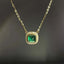 14K GOLD 0.89 CTW NATURAL EMERALD & DIAMOND NECKLACE