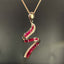 14K GOLD 2.39 CTW NATURAL RUBY & DIAMOND PENDANT( WITHOUT CHAIN )