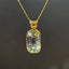 14K GOLD 5 CT NATURAL AQUAMARINE & DIAMOND PENDANT( WITHOUT CHAIN )