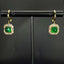 14K GOLD 2.48 CTW NATURAL EMERALD & SAPPHIRE EARRINGS