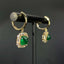 14K GOLD 2.48 CTW NATURAL EMERALD & SAPPHIRE EARRINGS