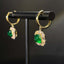 14K GOLD 2.48 CTW NATURAL EMERALD & SAPPHIRE EARRINGS