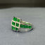 14K GOLD 1.59 CTW VIVID GREEN NATURAL EMERALD & DIAMOND RING