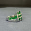 14K GOLD 1.59 CTW VIVID GREEN NATURAL EMERALD & DIAMOND RING