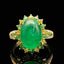 14K GOLD 5.13 CTW VIVID GREEN NATURAL EMERALD & DIAMOND RING