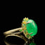 14K GOLD 5.13 CTW VIVID GREEN NATURAL EMERALD & DIAMOND RING