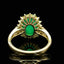 14K GOLD 5.13 CTW VIVID GREEN NATURAL EMERALD & DIAMOND RING