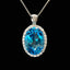 14K GOLD 18.28 CTW NATURAL TOPAZ & DIAMOND PENDANT( WITHOUT CHAIN )