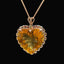 14K GOLD 33.02 CTW NATURAL CITRINE & DIAMOND PENDANT( WITHOUT CHAIN )