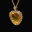 14K GOLD 33.02 CTW NATURAL CITRINE & DIAMOND PENDANT( WITHOUT CHAIN )