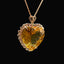 14K GOLD 33.02 CTW NATURAL CITRINE & DIAMOND PENDANT( WITHOUT CHAIN )