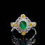 14K GOLD 0.55 CTW VIVID GREEN NATURAL EMERALD & DIAMOND RING