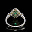 14K GOLD 0.55 CTW VIVID GREEN NATURAL EMERALD & DIAMOND RING