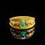 14K GOLD 0.68 CTW NATURAL EMERALD & SAPPHIRE RING