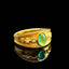 14K GOLD 0.68 CTW NATURAL EMERALD & SAPPHIRE RING