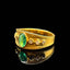 14K GOLD 0.68 CTW NATURAL EMERALD & SAPPHIRE RING