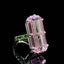 14K GOLD 17.15 CTW NATURAL KUNZITE & TSAVORITE RING