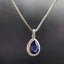 14K GOLD 1.6 CTW NATURAL SAPPHIRE & DIAMOND PENDANT( WITHOUT CHAIN )