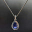 14K GOLD 1.6 CTW NATURAL SAPPHIRE & DIAMOND PENDANT( WITHOUT CHAIN )