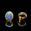 14K GOLD 1.3 CT NATURAL OPAL EARRINGS