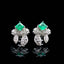 14K GOLD 1.22 CTW NATURAL EMERALD & DIAMOND EARRINGS