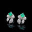14K GOLD 1.22 CTW NATURAL EMERALD & DIAMOND EARRINGS