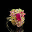 14K GOLD 1 CT NATURAL RUBY & COLOURED GEMSTONE RING