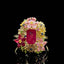 14K GOLD 1 CT NATURAL RUBY & COLOURED GEMSTONE RING