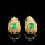 14K GOLD 1.12 CTW NATURAL EMERALD & DIAMOND & SNAKE EARRINGS