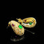 14K GOLD 1.12 CTW NATURAL EMERALD & DIAMOND & SNAKE EARRINGS